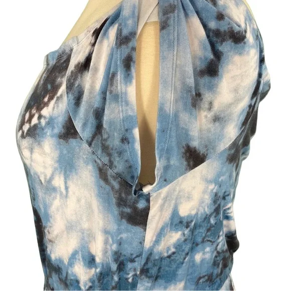 Torrid Blue Tie Dye Off The Shoulder Super Soft Knits Culotte Jumpsuit - Picture 14 of 15